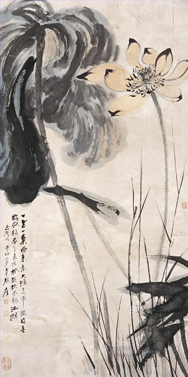 Chang dai chien lotus 14 old China ink Oil Paintings
